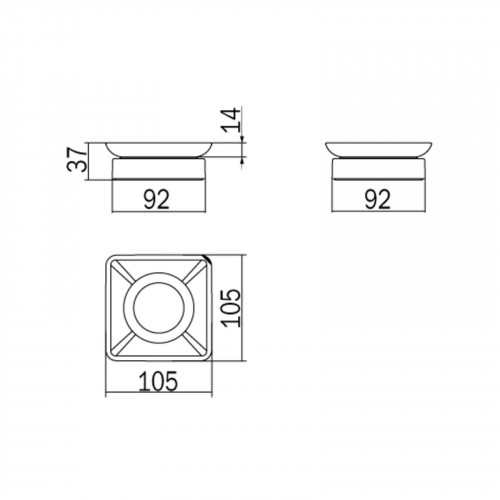 Porta sapone da appoggio Mito cromo lucido/trasparente - Inda