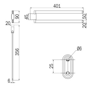 Porta salviette doppio a snodo Mito cromo lucido - Inda 2