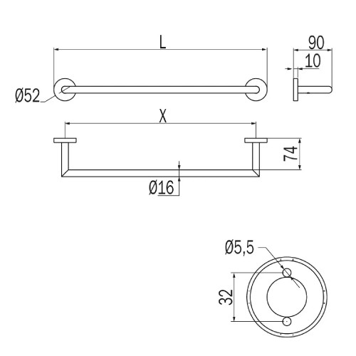 Porta salviette Gealuna 30 cm cromo - Inda
