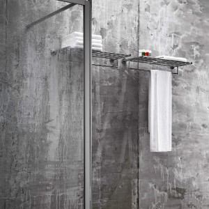 Porta teli con porta salviette Gealuna 60 cm cromo - Inda 2