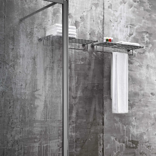 Porta teli con porta salviette Gealuna 60 cm cromo - Inda
