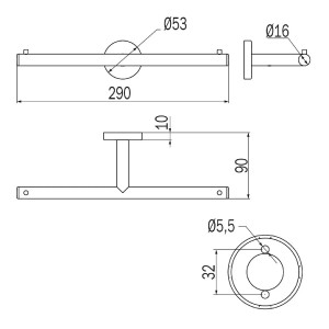 Porta rotolo doppio Gealuna cromo lucido - Inda 2