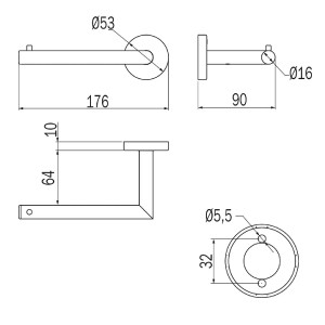 Porta rotolo Gealuna destro cromo - Inda 2