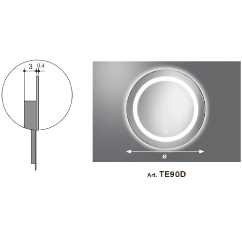 Specchio retroilluminato Flash Collection 90 cm rotondo - Artelinea