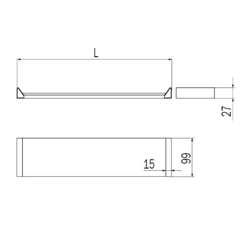 Modulo mensola bassa 20 cm Indissima acciaio inox spazzolato - Inda