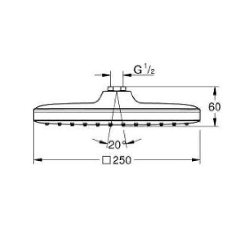 Soffione doccia a 1 getto Tempesta 250 Cube cromo - Grohe