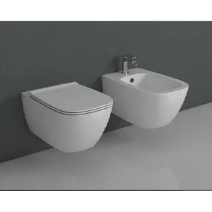Coprivaso Genesis con chiusura rallentata bianco lucido Ceramica Globo