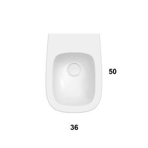 Bidet a terra filo muro Genesis 50x36 cm bianco lucido - Globo | Megli 2