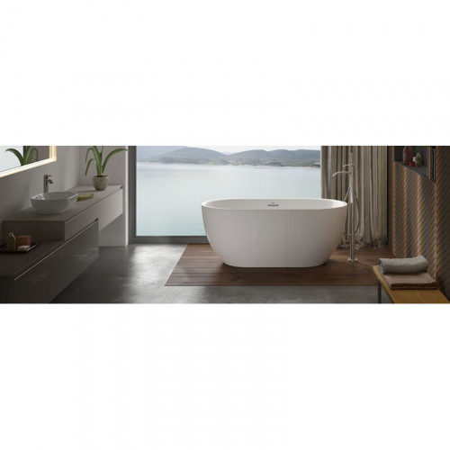 Vasca da bagno ovale Chic centro stanza 150x80x60h cm bianco lucido Ja