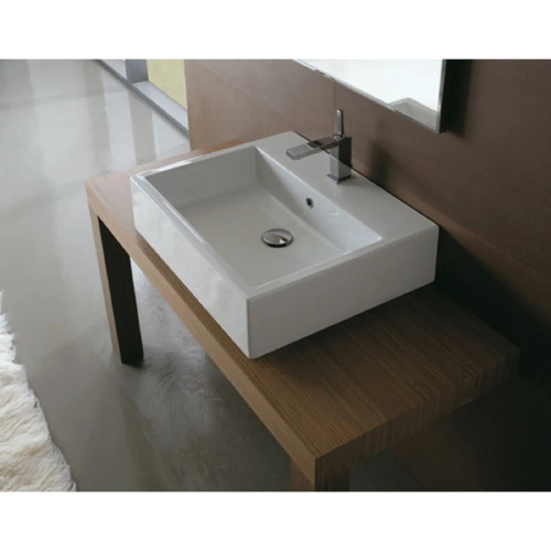 Lavabo da appoggio/sospeso 60x50 cm Classic bianco lucido - Globo