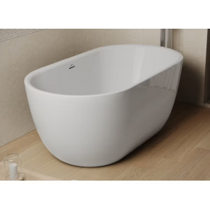 Vasca da bagno ovale Chic centro stanza 150x80x60h cm bianco lucido Ja