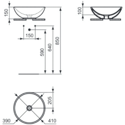 Lavabo da appoggio 41 cm Strada bianco lucido - Ideal Standard
