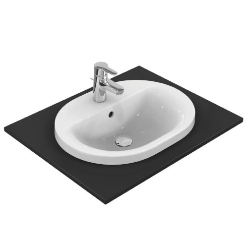 Lavabo da incasso soprapiano 55 cm Connect bianco lucido - Ideal Stand