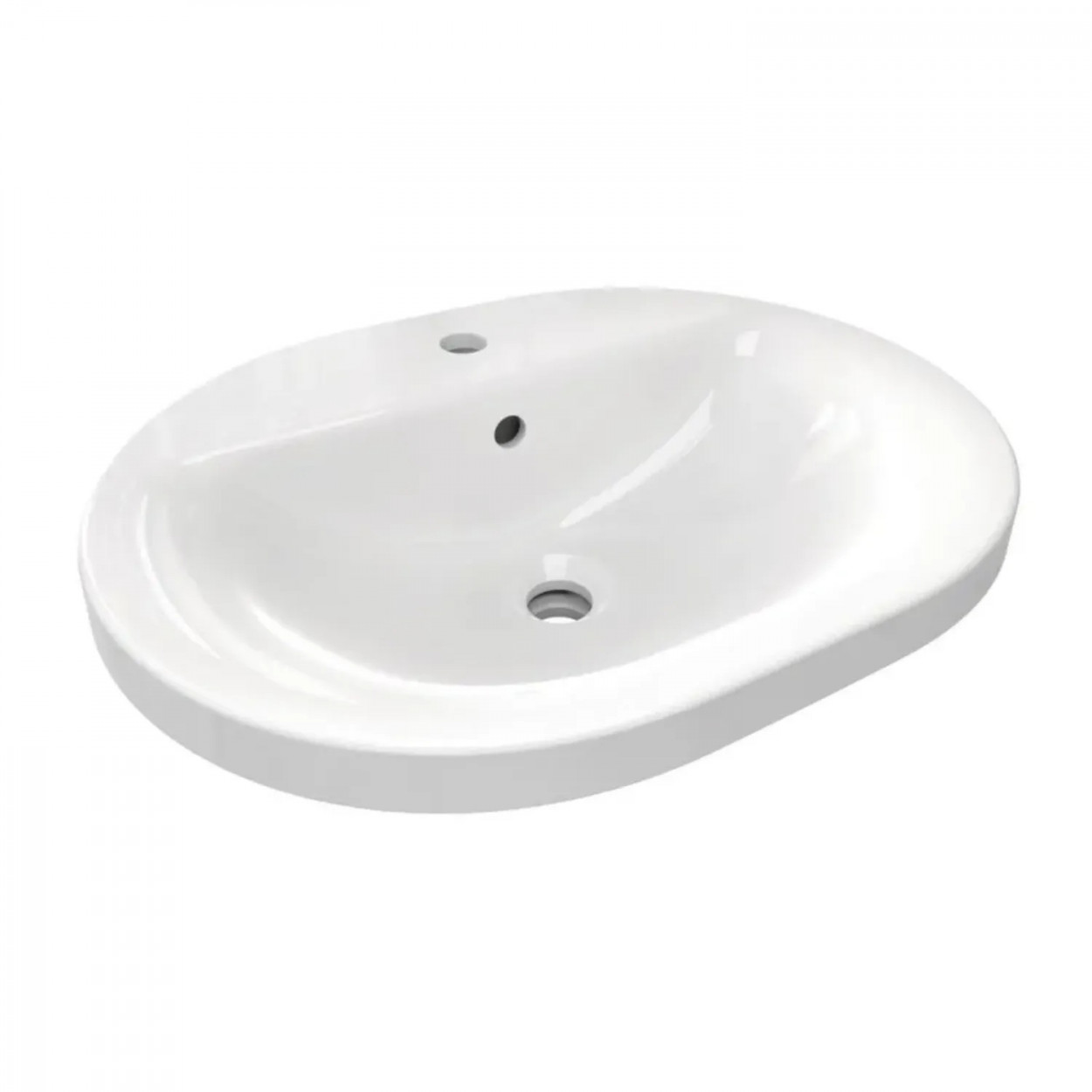 Lavabo da incasso soprapiano 55 cm Connect bianco lucido - Ideal Stand