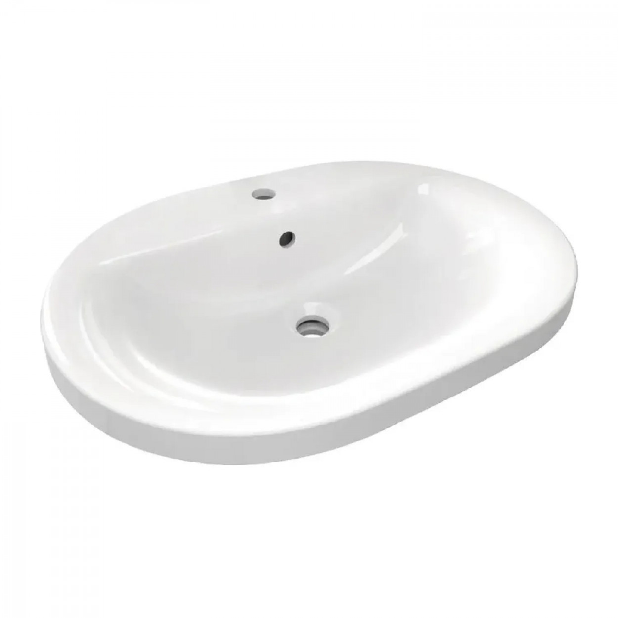 Lavabo da incasso soprapiano 62 cm Connect bianco lucido - Ideal Stand