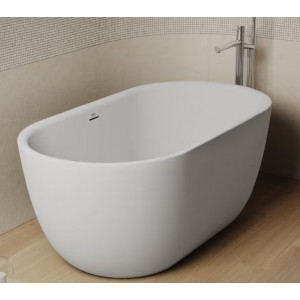 Vasca da bagno ovale Chic centro stanza 150x80x60h cm bianco satinato 2