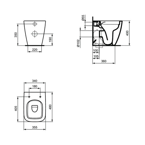 Vaso a terra filomuro I Life S bianco lucido | Ideal Standard | Meglio