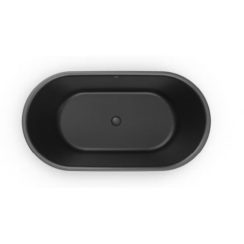 Vasca da bagno ovale Chic centro stanza 150x80x60h cm nero satinato Ja