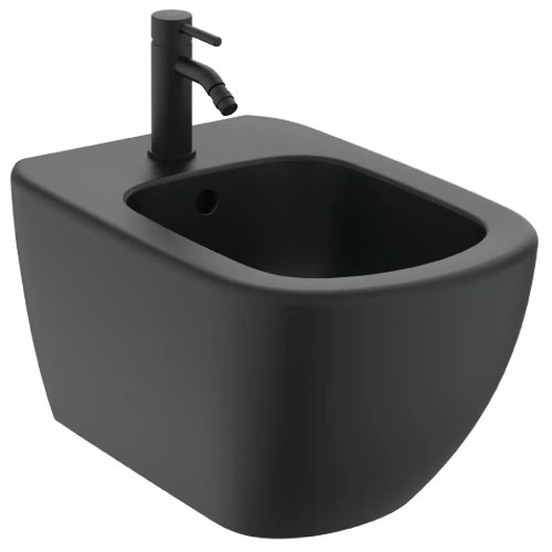 Bidet sospeso Tesi nero opaco con fissaggi nascosti - Ideal Standard