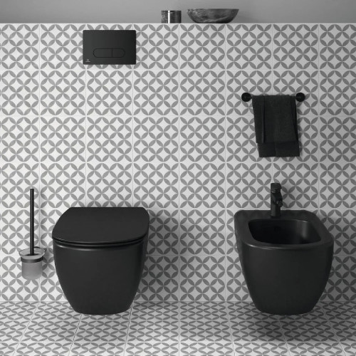 Bidet sospeso Tesi nero opaco con fissaggi nascosti - Ideal Standard