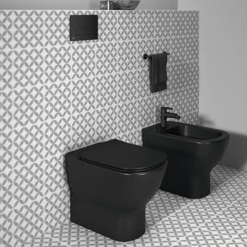 Vaso a terra Tesi nero opaco Ideal Standard | Acquablade + Coprivaso S