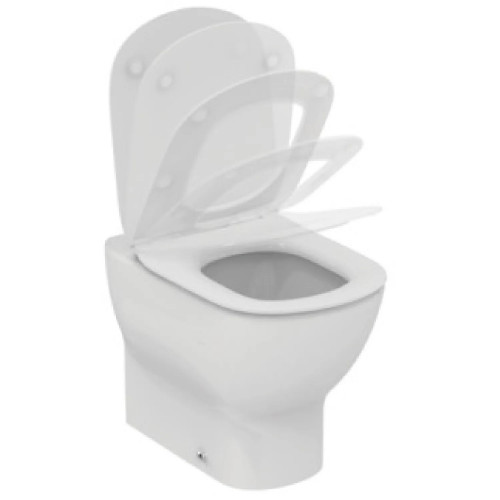 Vaso a terra filo muro Tesi bianco opaco con sistema AquaBlade - Ideal