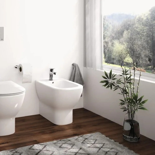 Bidet a Terra Filo Muro Tesi 55x36 cm Bianco Opaco - Ideal Standard