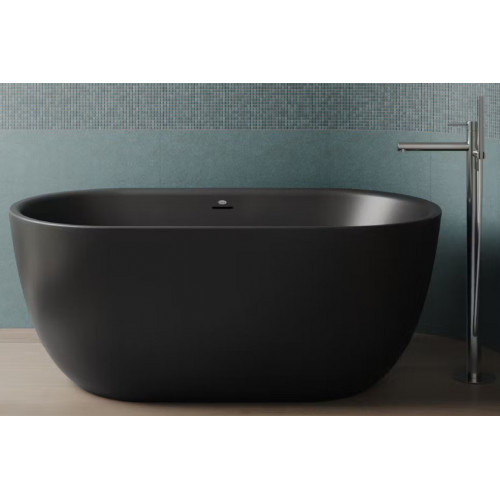 Vasca da bagno ovale Chic centro stanza 150x80x60h cm nero satinato Ja