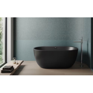 Vasca da bagno ovale Chic centro stanza 150x80x60h cm nero satinato Ja