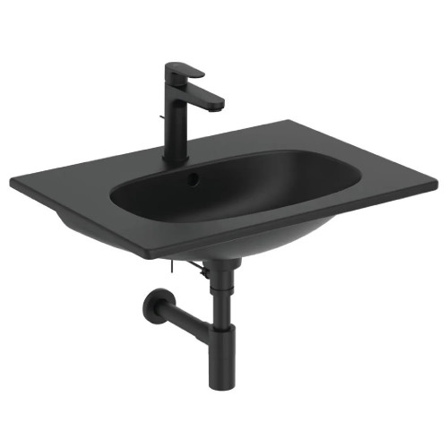 Lavabo Top da Incasso 60 cm Tesi Nero Opaco | Ideal Standard - Design