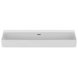 Lavabo da Appoggio Rettangolare 120x45 cm Conca Bianco Lucido - Ideal 2