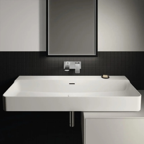 Lavabo da Appoggio Rettangolare 120x45 cm Conca Bianco Lucido - Ideal