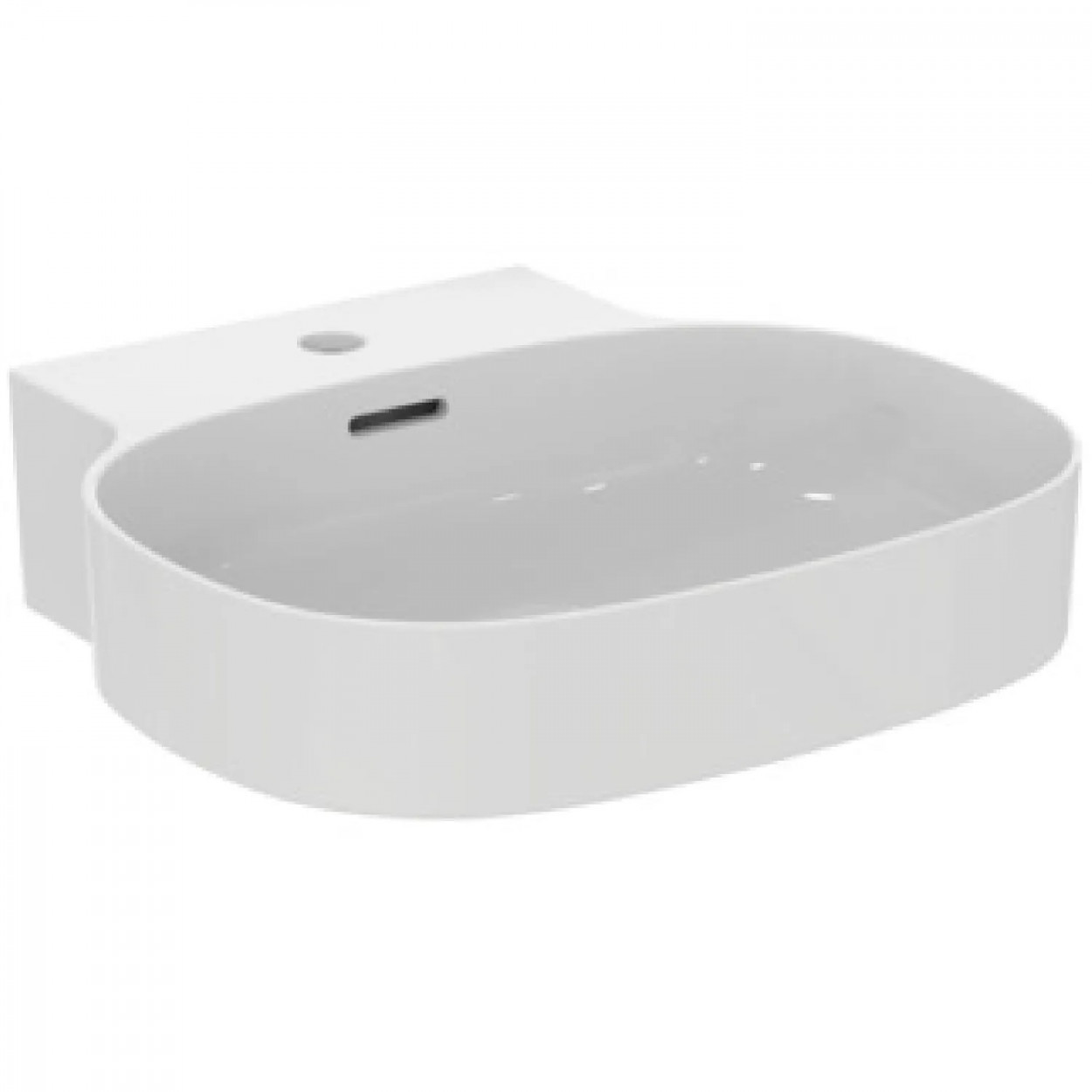 Lavabo ultrasottile da appoggio/sospeso 50x48 cm Linda-X bianco lucido