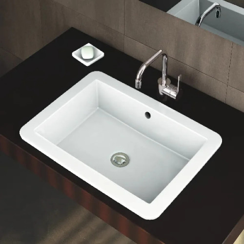 Lavabo da incasso rettangolare soprapiano 59.5x44 cm Strada bianco luc