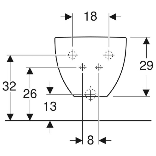 Bidet sospeso Acanto 35x29 cm bianco lucido - Geberit | Meglioalge