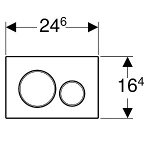 Placca di comando Sigma20 cromo e anelli cromo satinato - Geberit 2