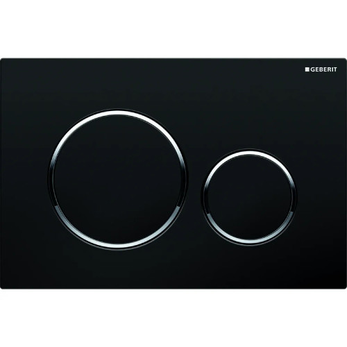Placca Sigma20 nero lucido con anelli cromo - Geberit | Meglioalge