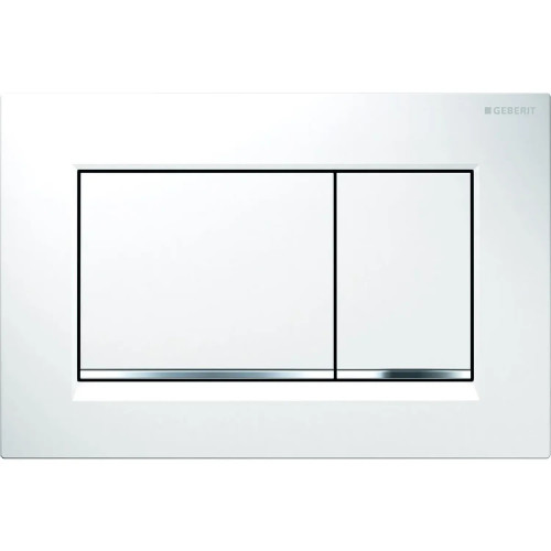 Placca Sigma30 2 tasti bianco e cromo - Geberit | Meglioalge