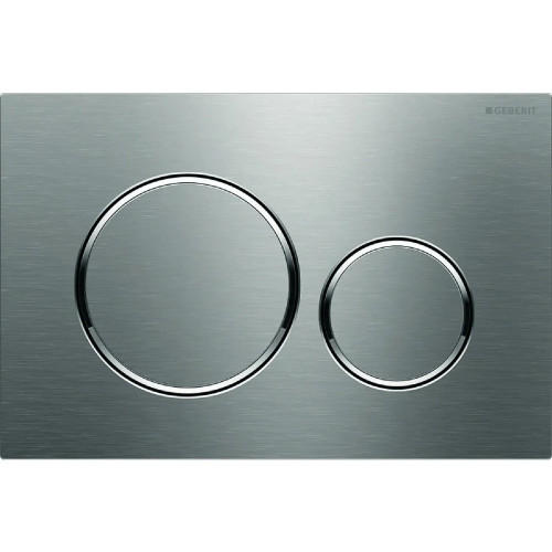 Placca Sigma20 Geberit doppio tasto acciaio inox spazzolato