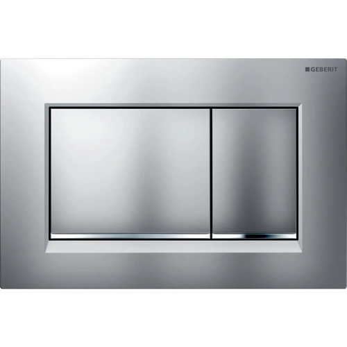 Placca Sigma30 doppio tasto cromo opaco/lucido - Geberit | Meglioalge