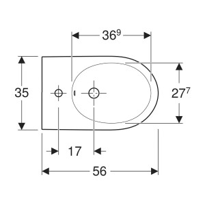 Bidet a terra filo muro Icon 56x35x41h cm bianco lucido - Geberit 2