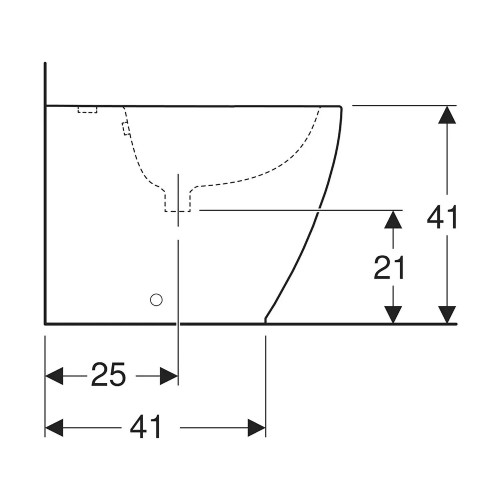 Bidet a terra filo muro Icon 56x35x41h cm bianco lucido - Geberit