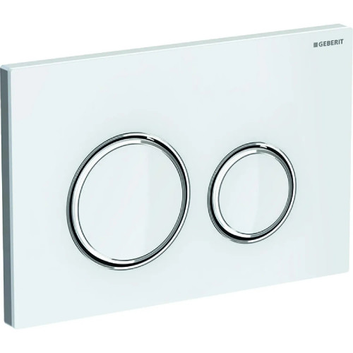 Placca Sigma21 doppio tasto vetro bianco - Geberit | Meglioalge