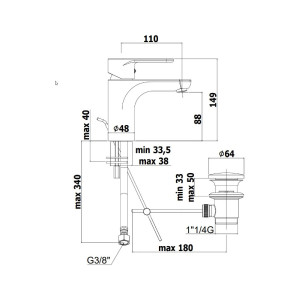 Miscelatore lavabo con scarico clic-clac Green cromo - Paffoni 2
