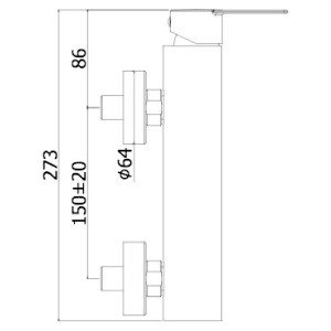 Miscelatore doccia esterno senza set doccia Tango cromo - Paffoni 2