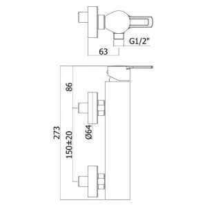 Miscelatore doccia esterno senza set doccia Ringo cromo - Paffoni 2