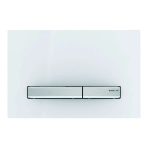 Placca Sigma50 bianca a doppio tasto per WC - Geberit | Meglioalge