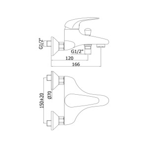 Miscelatore vasca/doccia esterno con deviatore Duemila cromo - Paffoni 2