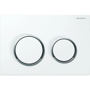 Placca Omega20 doppio tasto bianco/cromo Geberit - Meglioalge