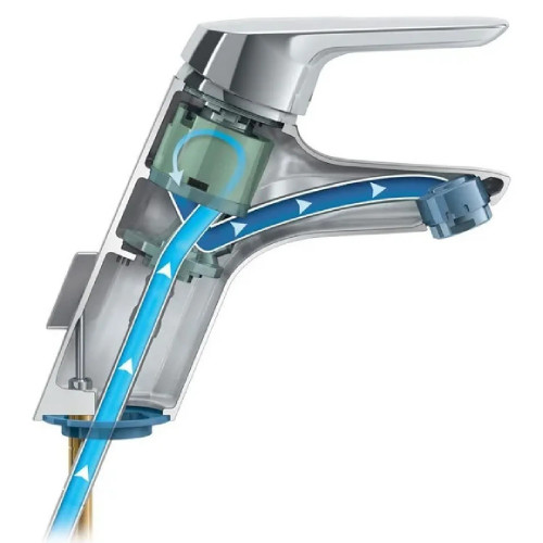 Miscelatore lavabo Ceramix Blue con bocca estraibile cromo - Ideal Sta